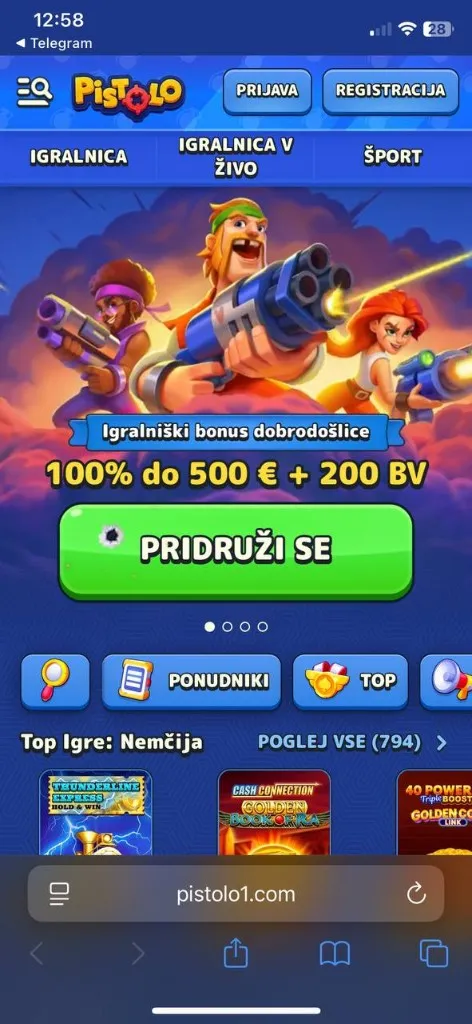 Pistolo Casino — mobilni prikaz 3