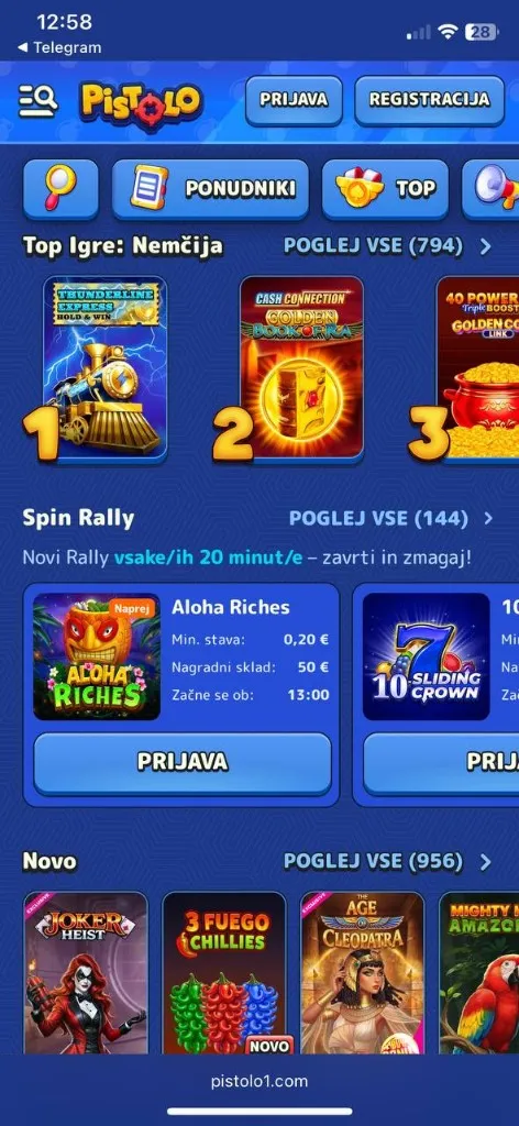 Pistolo Casino — mobilni prikaz 4